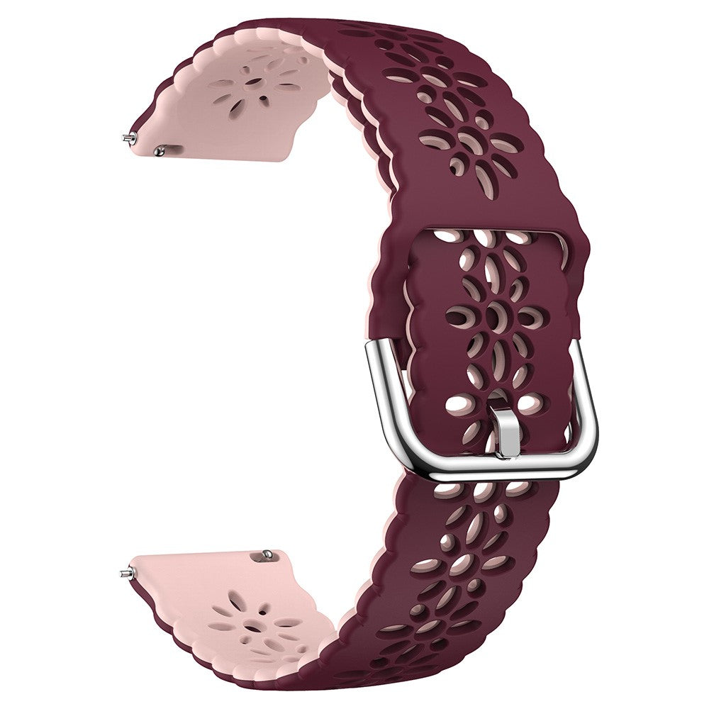 20mm Universal dual color blossom hollow strap - Wine Red+Pink#serie_8