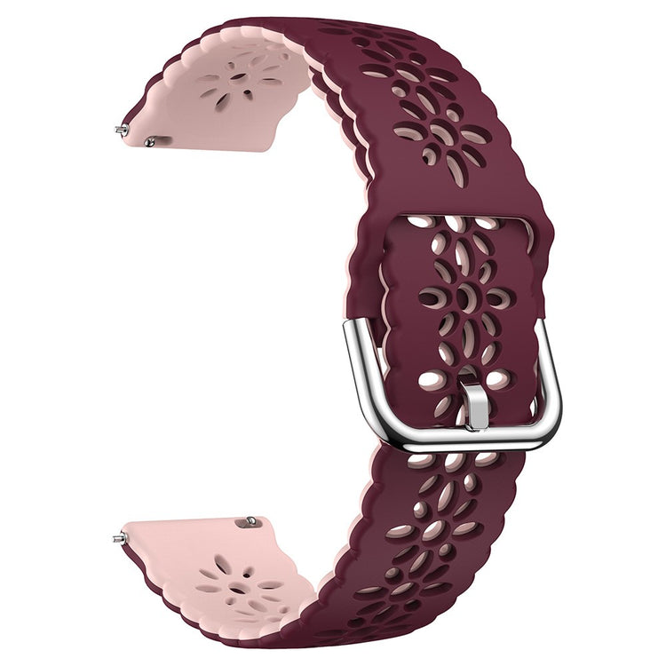 20mm Universal dual color blossom hollow strap - Wine Red+Pink#serie_8