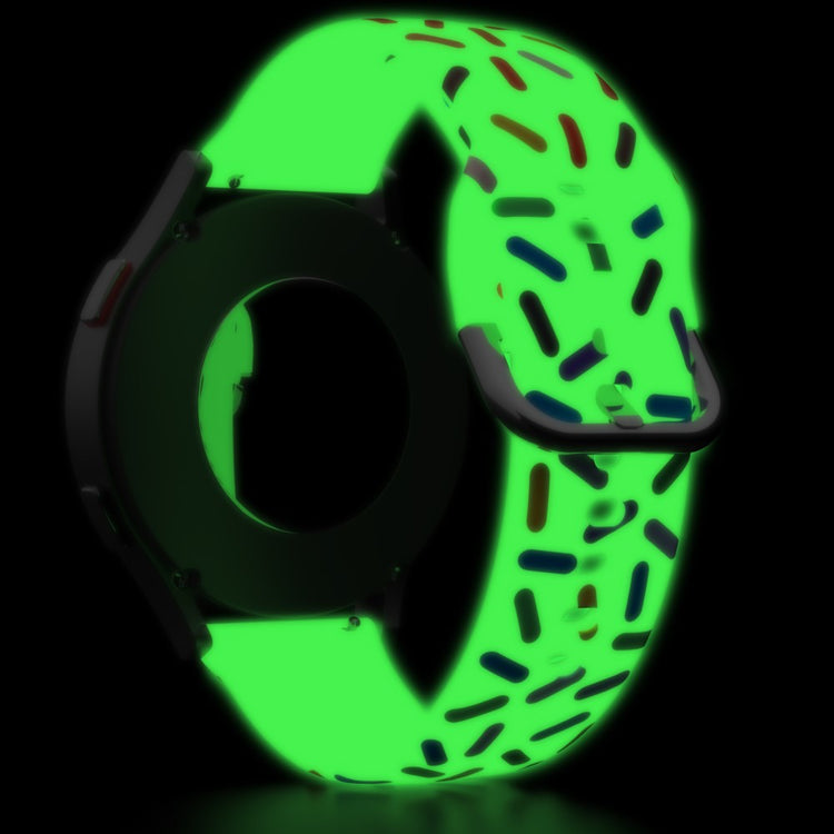 20mm Universal colorful pattern style silicone strap with black buckle - Luminous Rainbow#serie_10