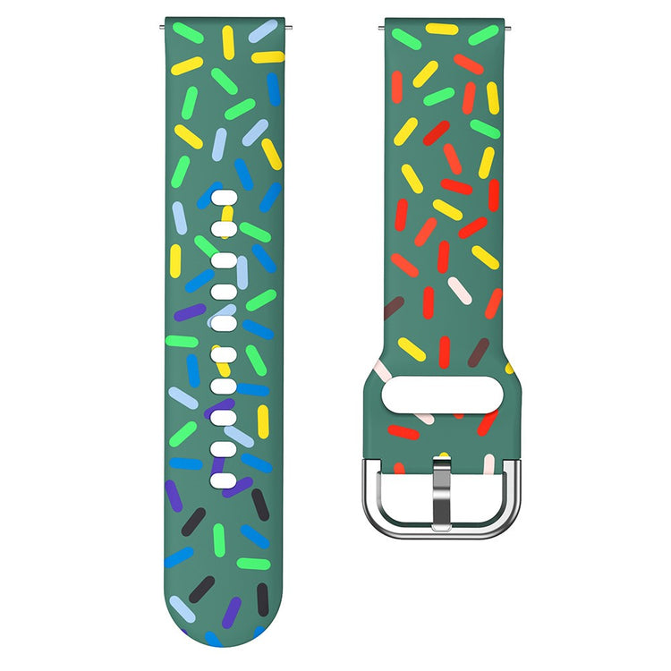 Vildt Hårdfør Metal Og Silikone Universal Rem passer til Smartwatch - Grøn#serie_7