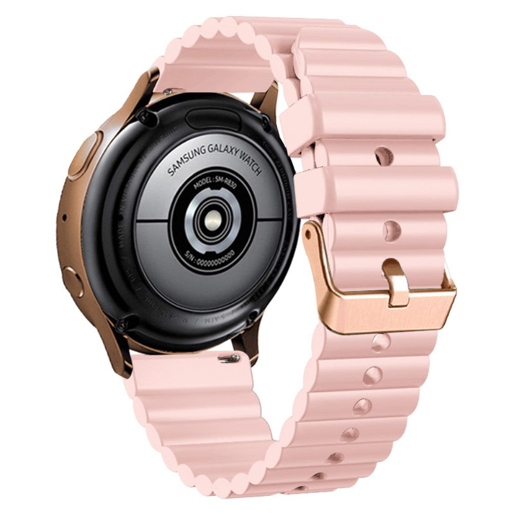 20mm Universal horizontal stripe style silicone strap with rose gold buckle - Pink#serie_5