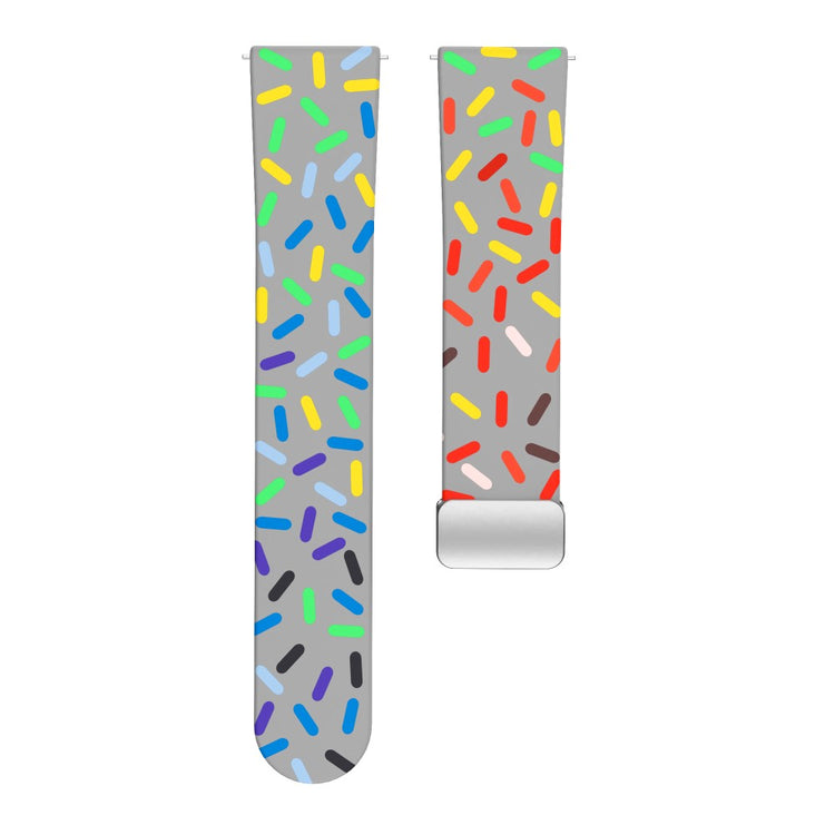 Mega Fed Metal Og Silikone Universal Rem passer til Smartwatch - Sølv#serie_5