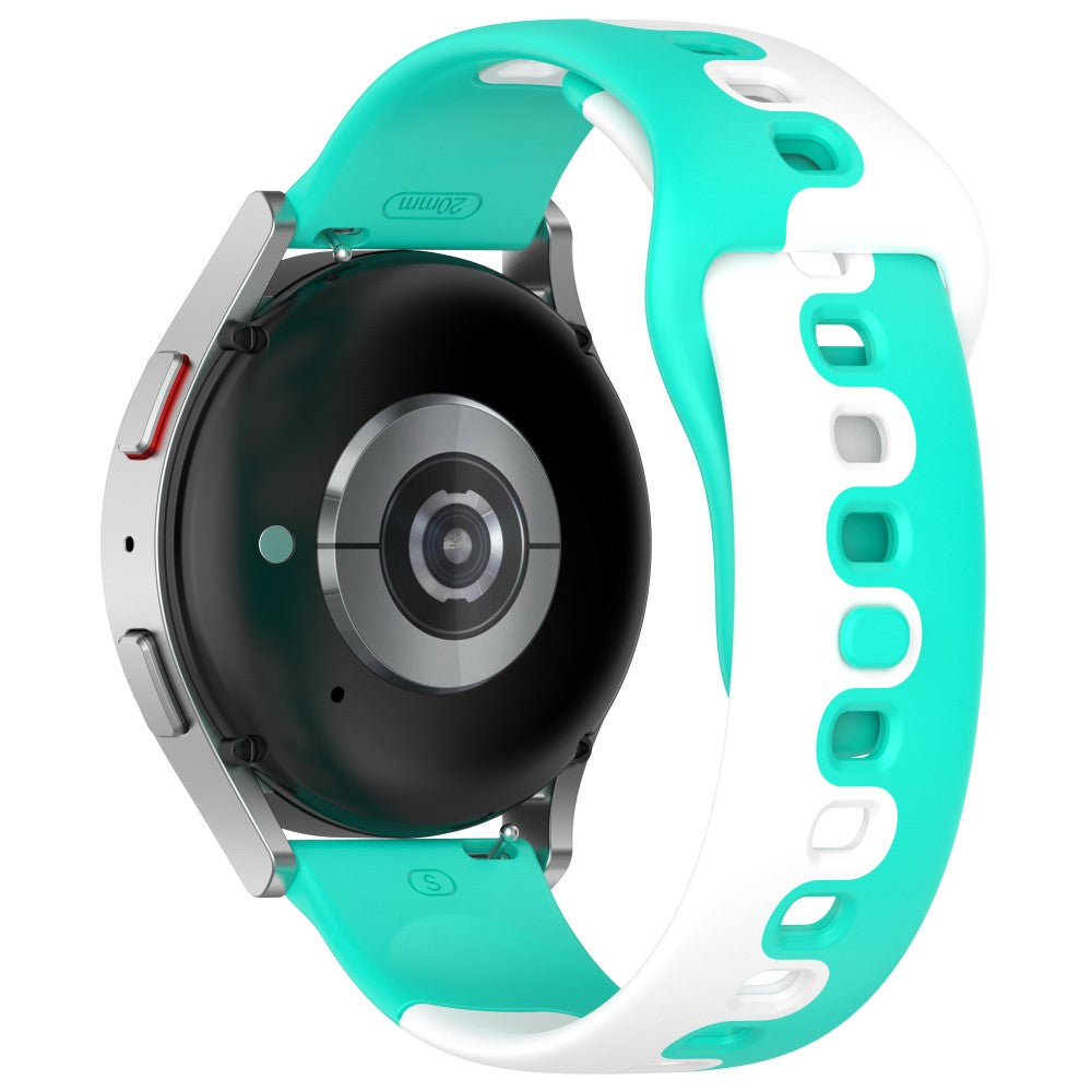 22mm Universal dual color silicone strap - Cyan / White#serie_10