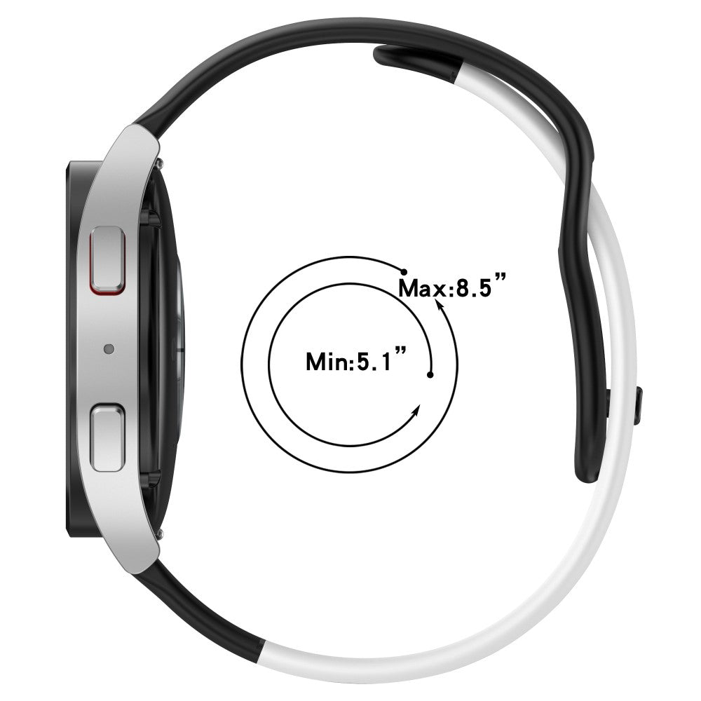 22mm Universal dual color silicone strap - Black / Grey#serie_4