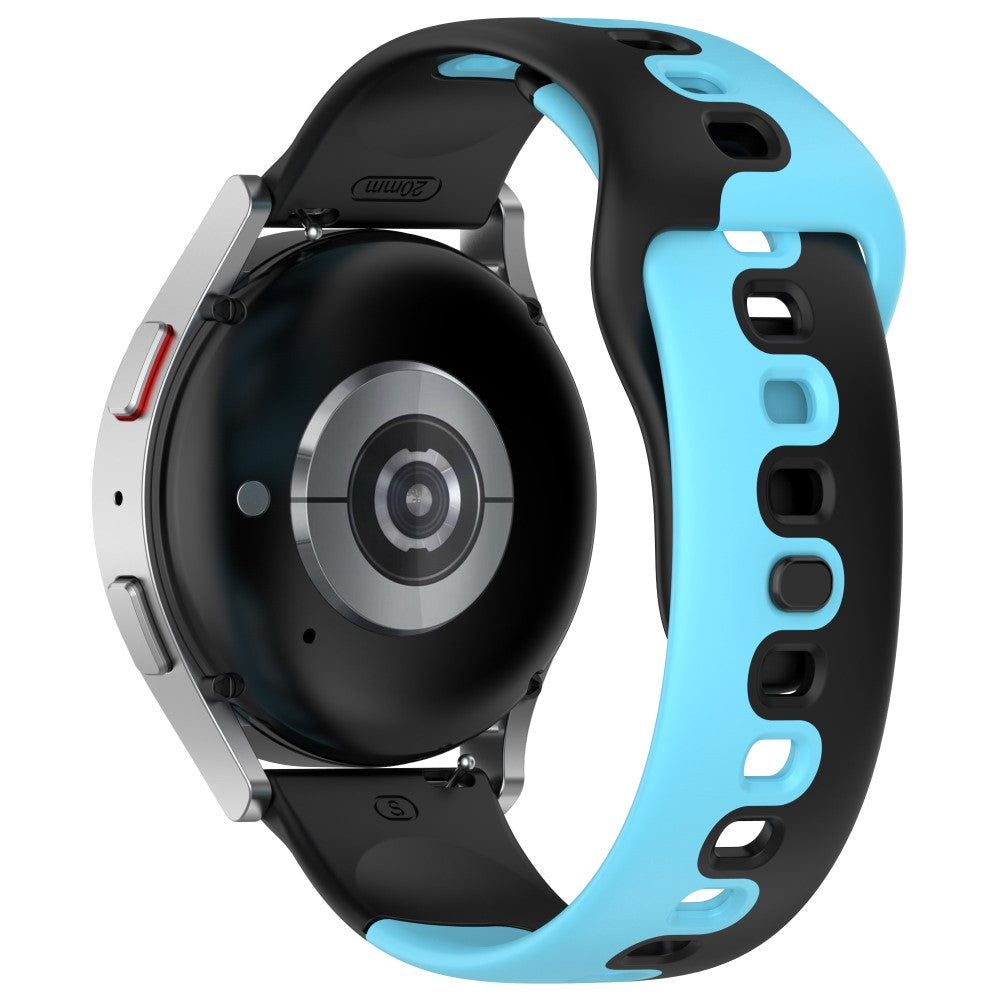 22mm Universal dual color silicone strap - Black / Blue#serie_5