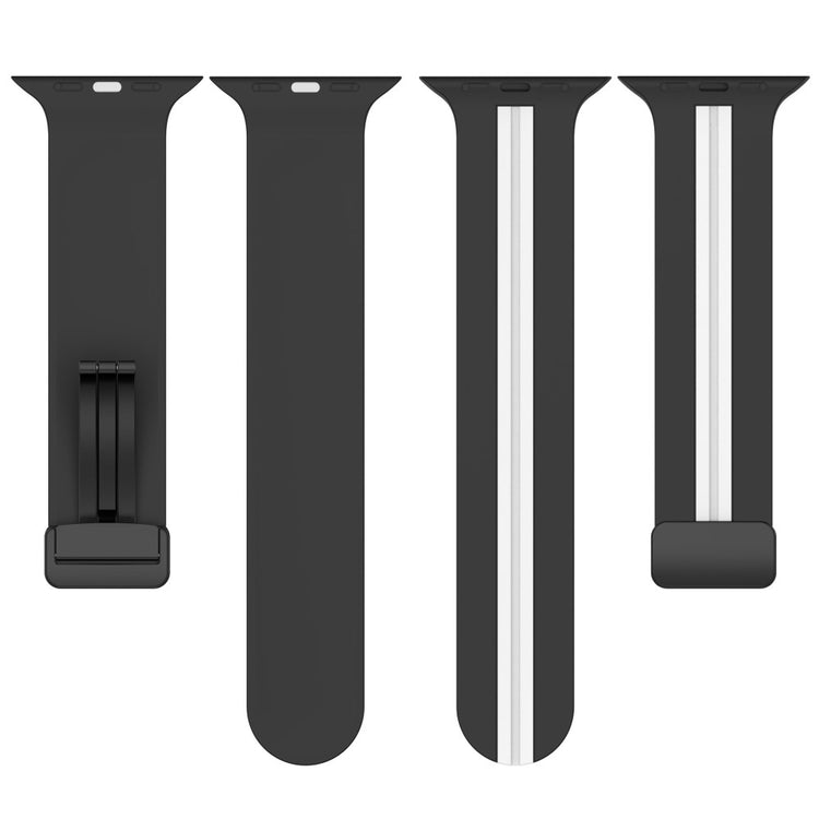 Super Slidstærk Silikone Universal Rem passer til Apple Smartwatch - Sort#serie_1