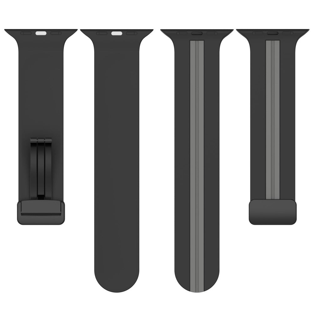 Super Slidstærk Silikone Universal Rem passer til Apple Smartwatch - Sort#serie_2