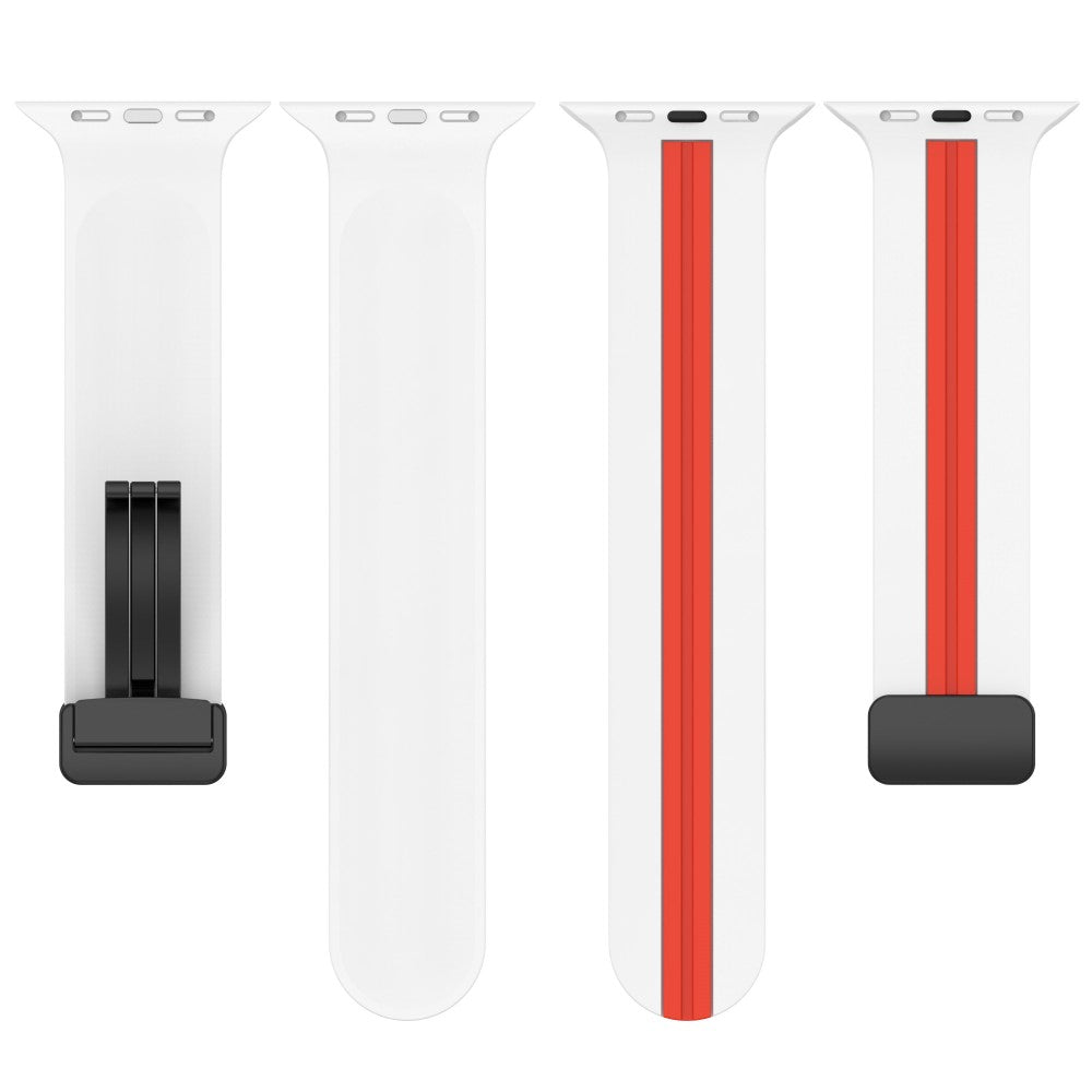 Super Slidstærk Silikone Universal Rem passer til Apple Smartwatch - Hvid#serie_3