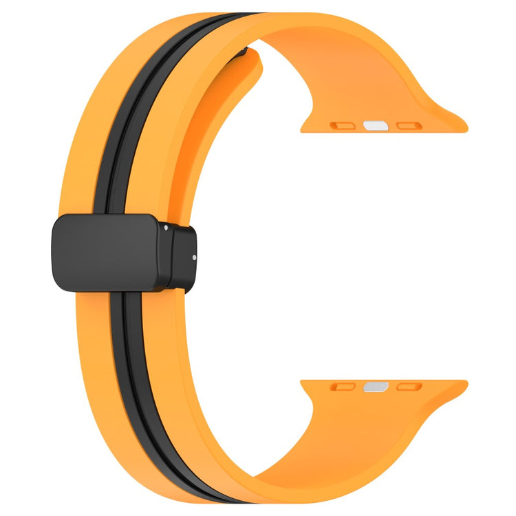 Super Slidstærk Silikone Universal Rem passer til Apple Smartwatch - Orange#serie_8