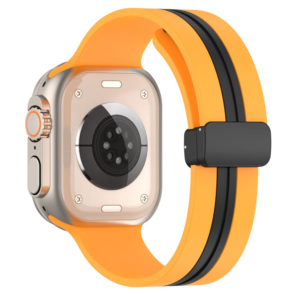 Super Slidstærk Silikone Universal Rem passer til Apple Smartwatch - Orange#serie_8