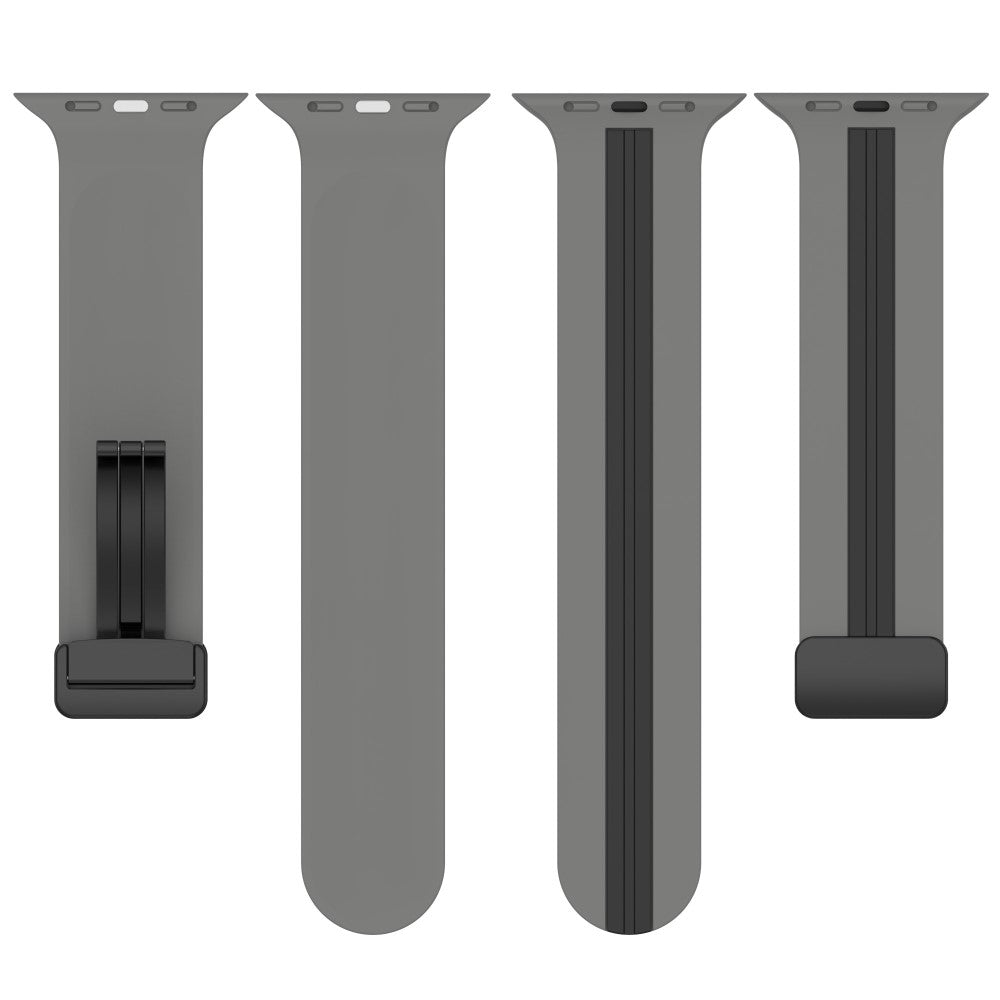 Super Slidstærk Silikone Universal Rem passer til Apple Smartwatch - Sølv#serie_9