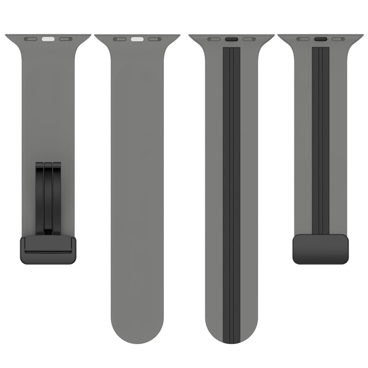 Super Slidstærk Silikone Universal Rem passer til Apple Smartwatch - Sølv#serie_9