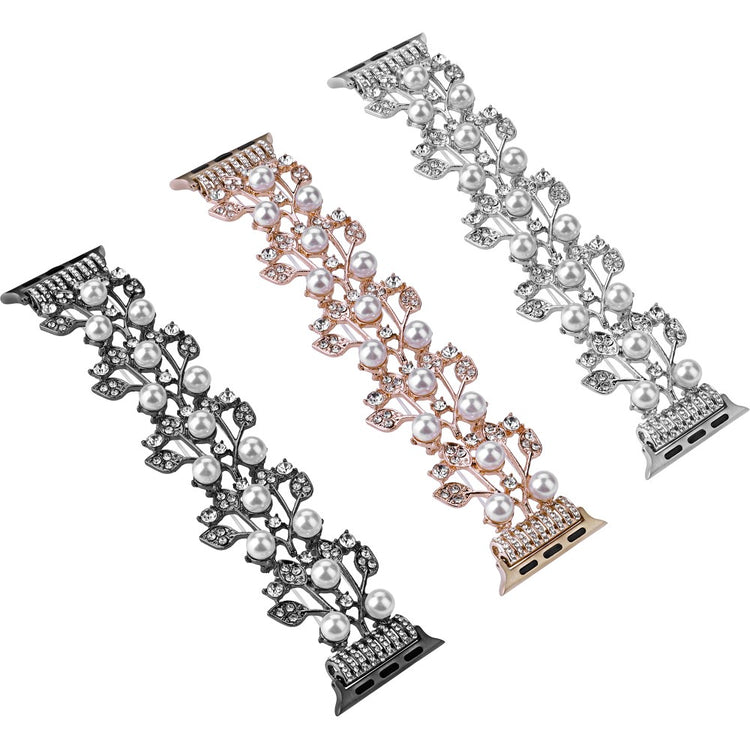 Cool Plastik Og Rhinsten Universal Rem passer til Apple Smartwatch - Guld#serie_2