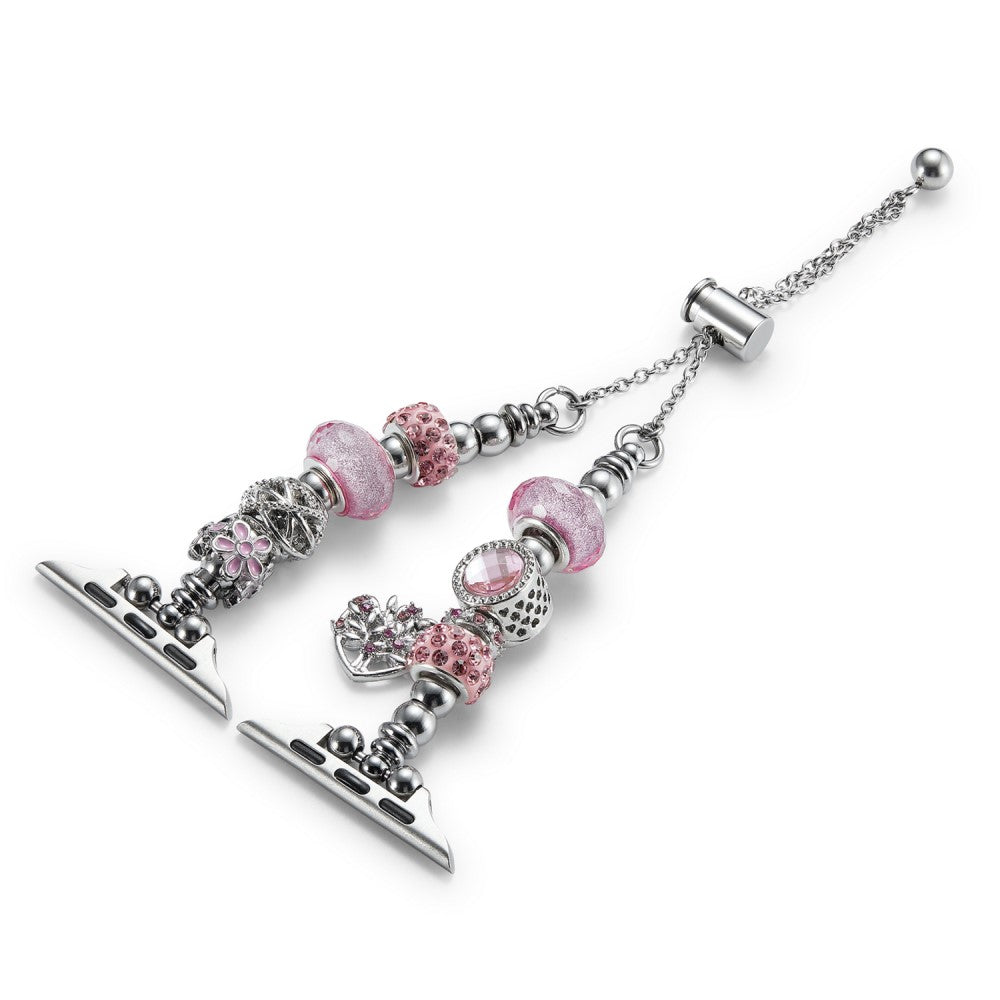 Mega Godt Metal Og Rhinsten Universal Rem passer til Apple Smartwatch - Sølv#serie_1