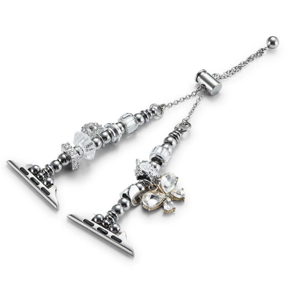 Mega Godt Metal Og Rhinsten Universal Rem passer til Apple Smartwatch - Sølv#serie_2