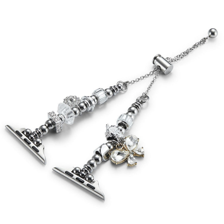 Mega Godt Metal Og Rhinsten Universal Rem passer til Apple Smartwatch - Sølv#serie_2