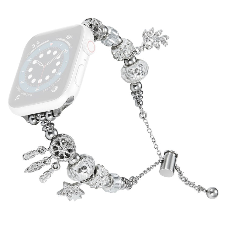 Mega Godt Metal Og Rhinsten Universal Rem passer til Apple Smartwatch - Sølv#serie_4