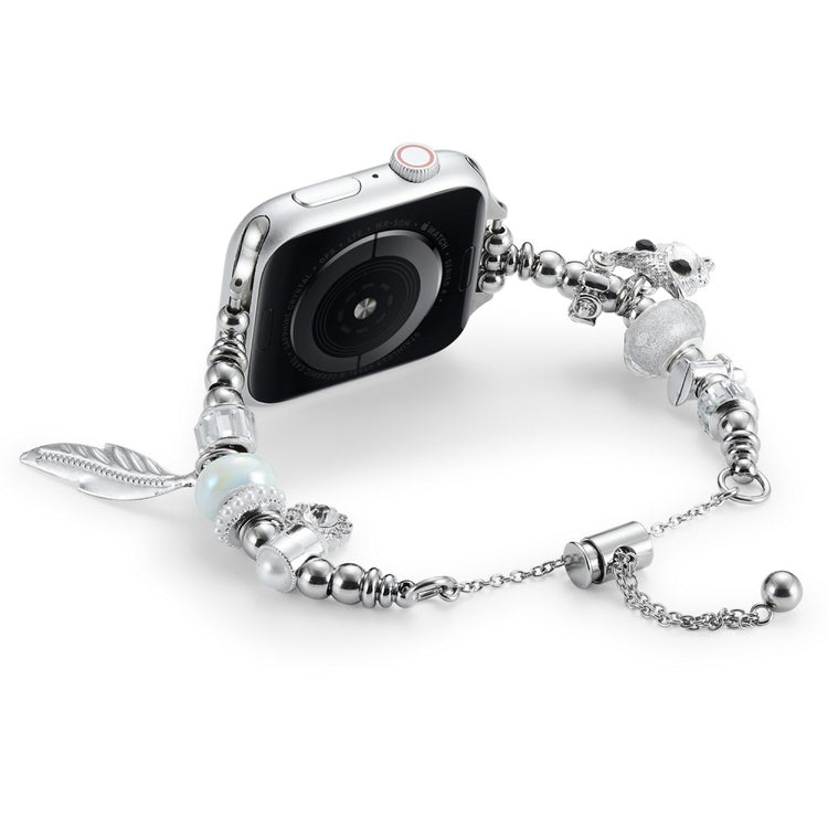 Mega Godt Metal Og Rhinsten Universal Rem passer til Apple Smartwatch - Sølv#serie_5