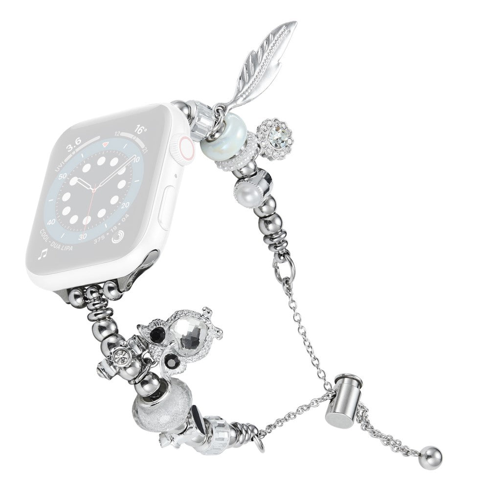 Mega Godt Metal Og Rhinsten Universal Rem passer til Apple Smartwatch - Sølv#serie_5