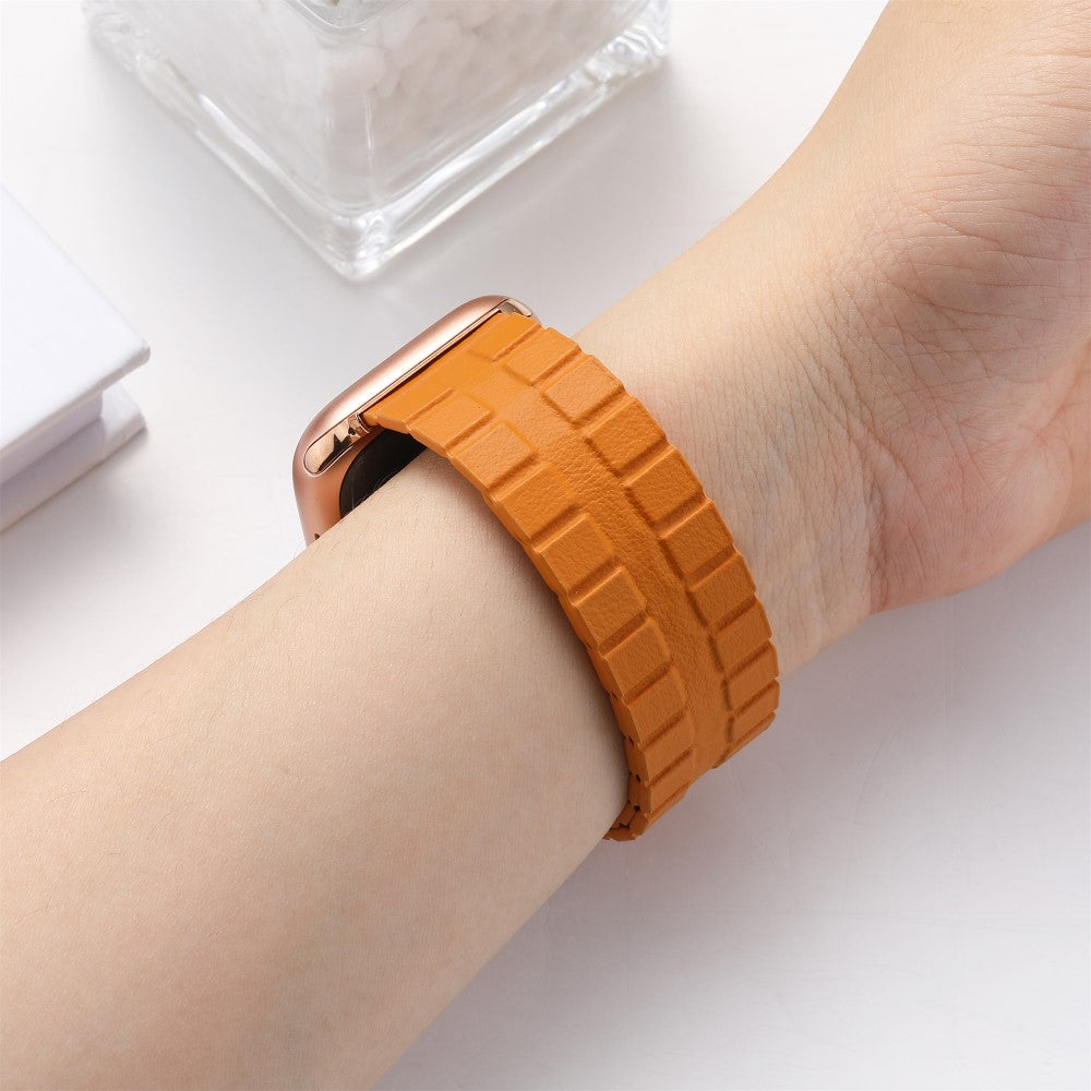 Mega Elegant Ægte Læder Universal Rem passer til Apple Smartwatch - Gul#serie_3