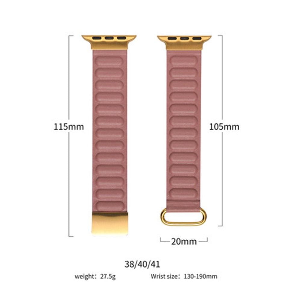 Super Fantastisk Ægte Læder Universal Rem passer til Apple Smartwatch - Sølv#serie_10