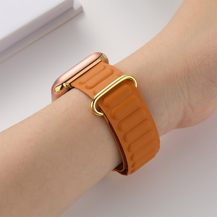 Super Fantastisk Ægte Læder Universal Rem passer til Apple Smartwatch - Orange#serie_4