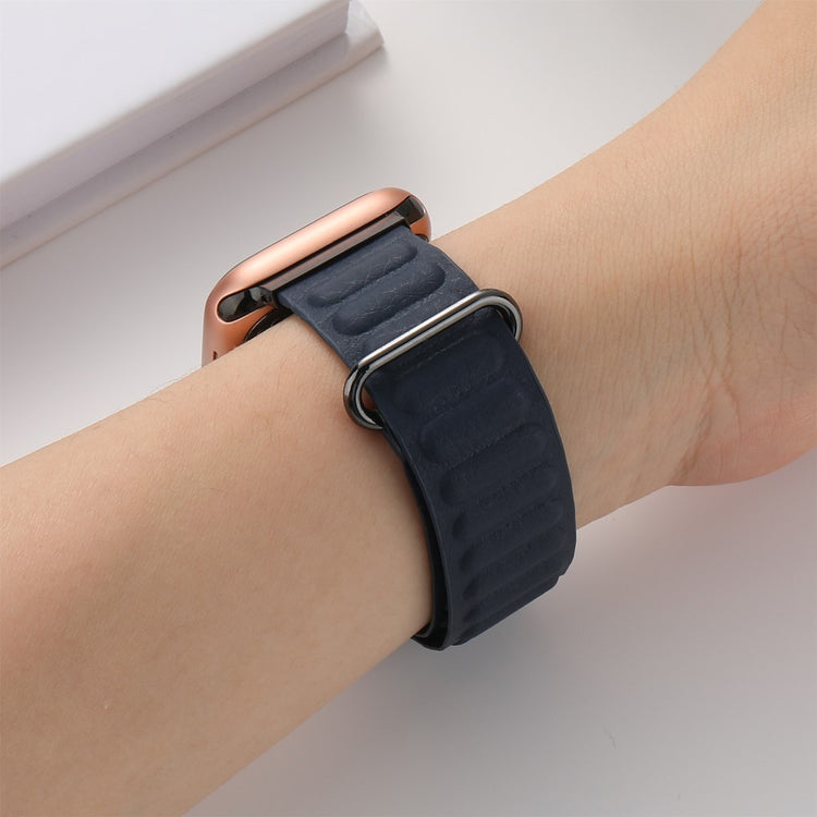 Super Fantastisk Ægte Læder Universal Rem passer til Apple Smartwatch - Blå#serie_5