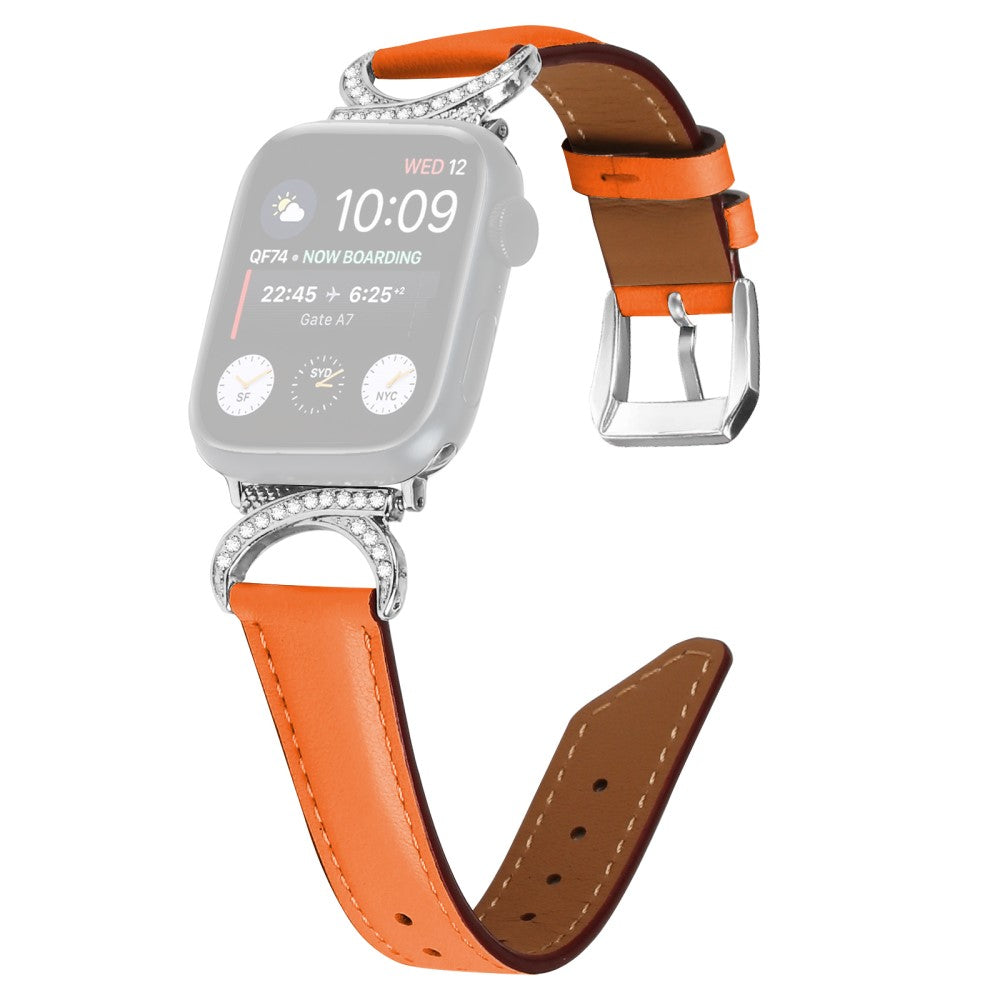 Helt Vildt SkΓΈn Γgte LΓ¦der Universal Rem passer til Apple Smartwatch - Orange#serie_1