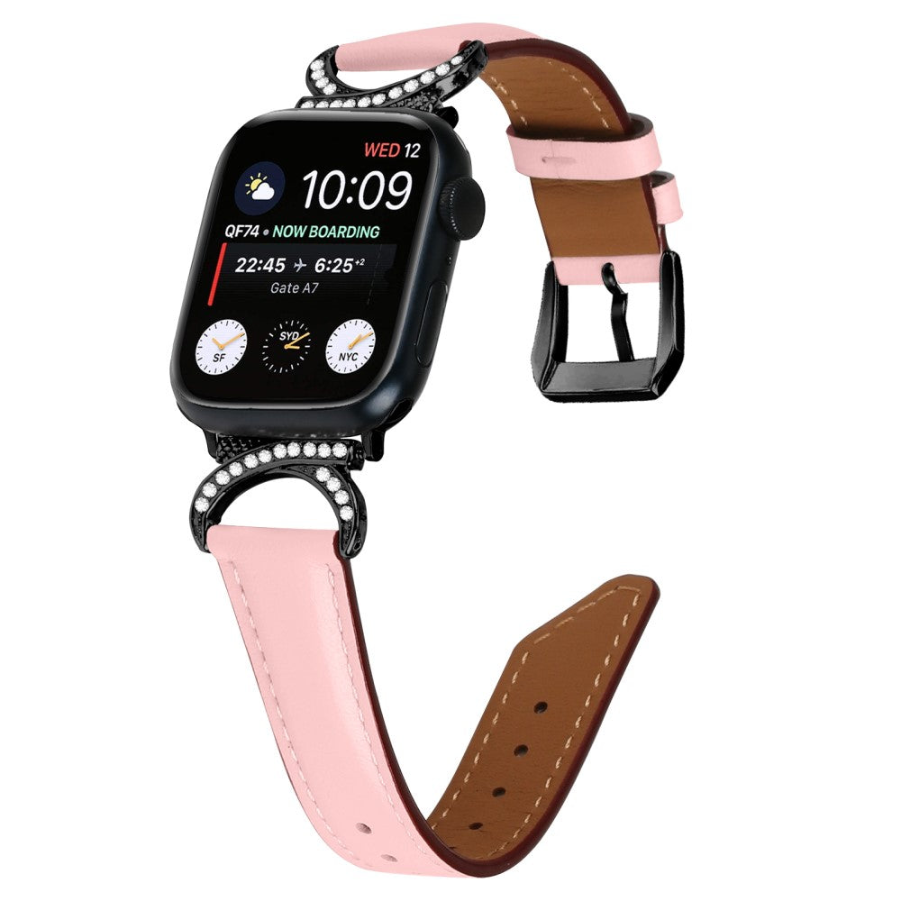 Helt Vildt Sejt Ægte Læder Universal Rem passer til Apple Smartwatch - Pink#serie_2