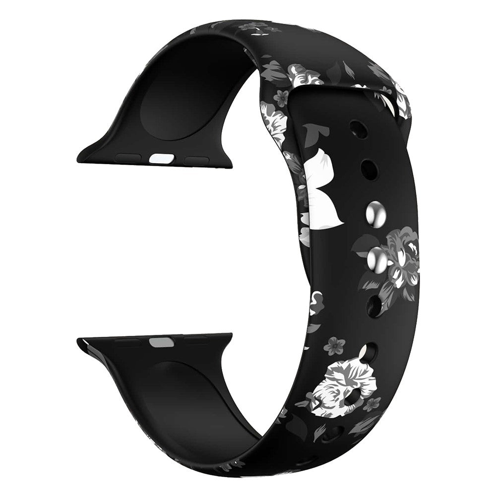 Rigtigt Holdbart Silikone Universal Rem passer til Apple Smartwatch - StΓΈrrelse: M - BlΓ₯#serie_1