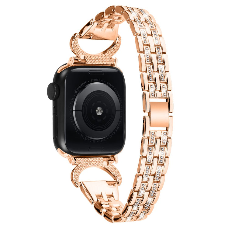 Super Sejt Metal Og Rhinsten Universal Rem passer til Apple Smartwatch - Pink#serie_2