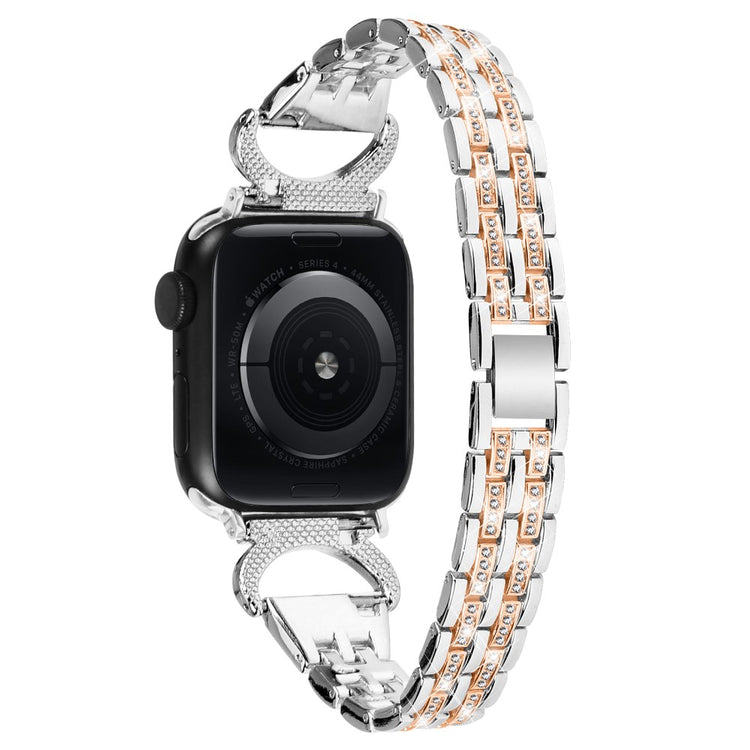 Super Sejt Metal Og Rhinsten Universal Rem passer til Apple Smartwatch - Sølv#serie_3