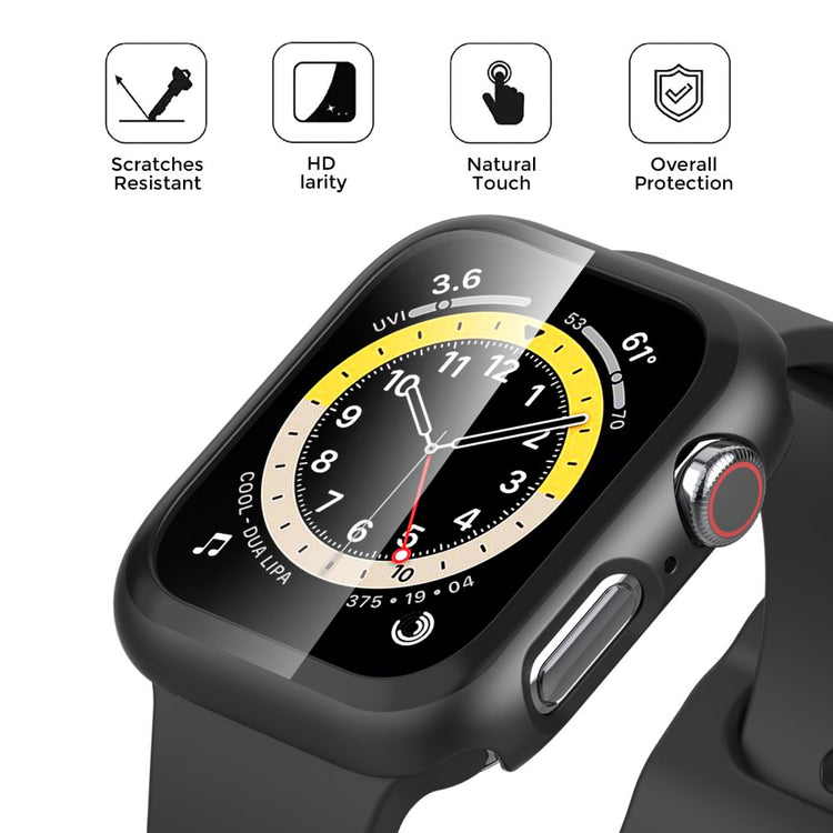 Mega Flot Universal Apple Cover med Skærmbeskytter i Plastik og Hærdet Glas - Sort#serie_3