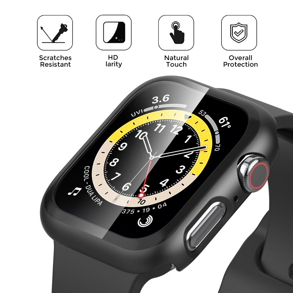 Mega Flot Universal Apple Cover med Skærmbeskytter i Plastik og Hærdet Glas - Sort#serie_7