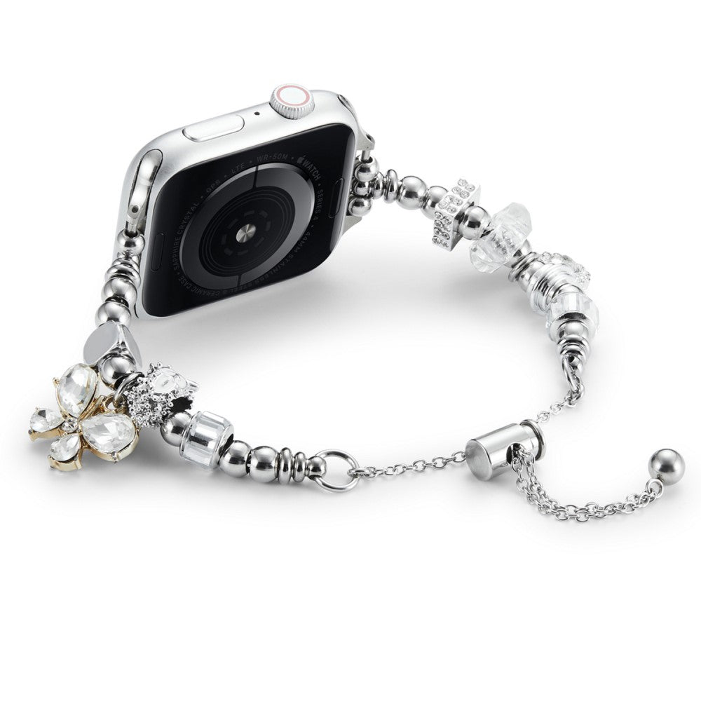 Vildt Smuk Metal Og Rhinsten Universal Rem passer til Apple Smartwatch - Sølv#serie_1