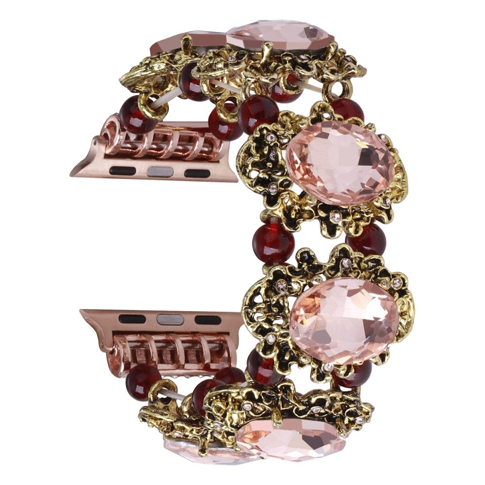 Nydelig Plastik Og Rhinsten Universal Rem passer til Apple Smartwatch - Pink#serie_3