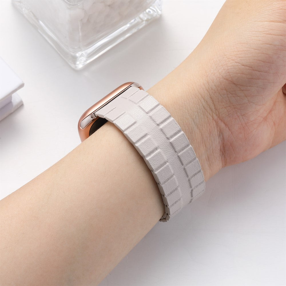 Meget Flot Ægte Læder Universal Rem passer til Apple Smartwatch - Beige#serie_12