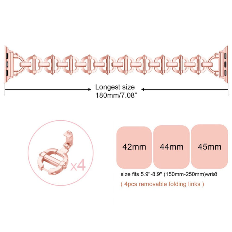 Meget Skøn Metal Universal Rem passer til Apple Smartwatch - Pink#serie_2
