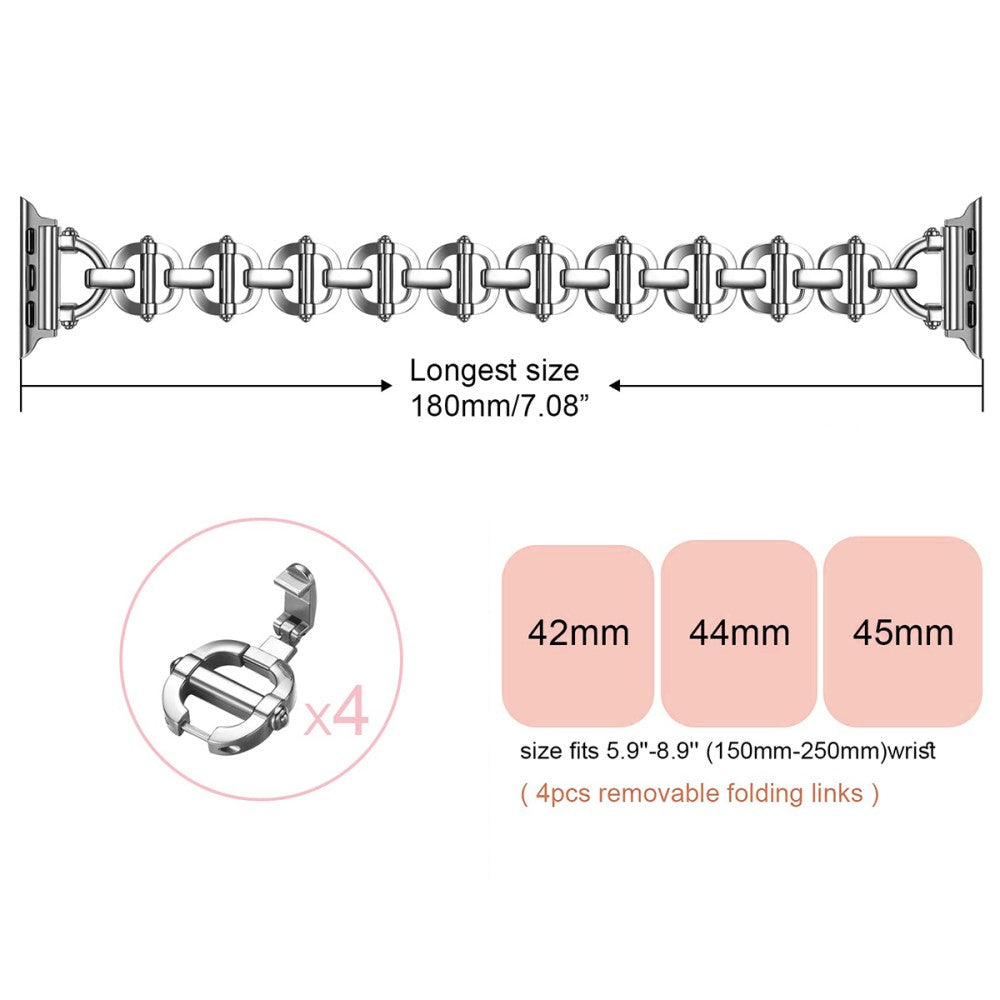 Meget Skøn Metal Universal Rem passer til Apple Smartwatch - Sølv#serie_4
