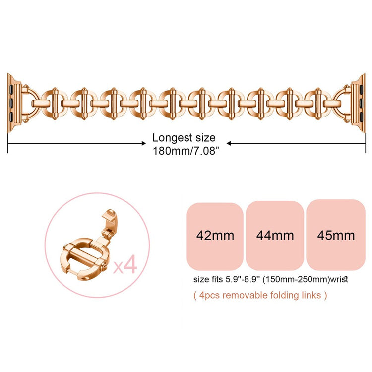 Meget Skøn Metal Universal Rem passer til Apple Smartwatch - Pink#serie_5