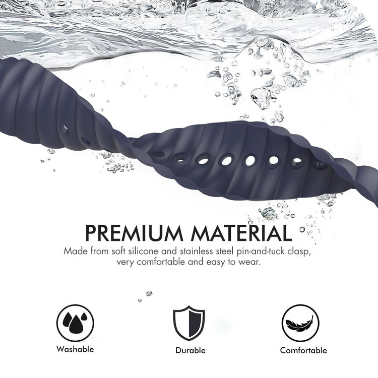 Rigtigt Slidstærk Silikone Universal Rem passer til Apple Smartwatch - Blå#serie_4