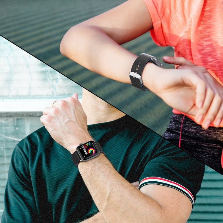 Vildt Godt Silikone Universal Rem passer til Apple Smartwatch - Sort#serie_1