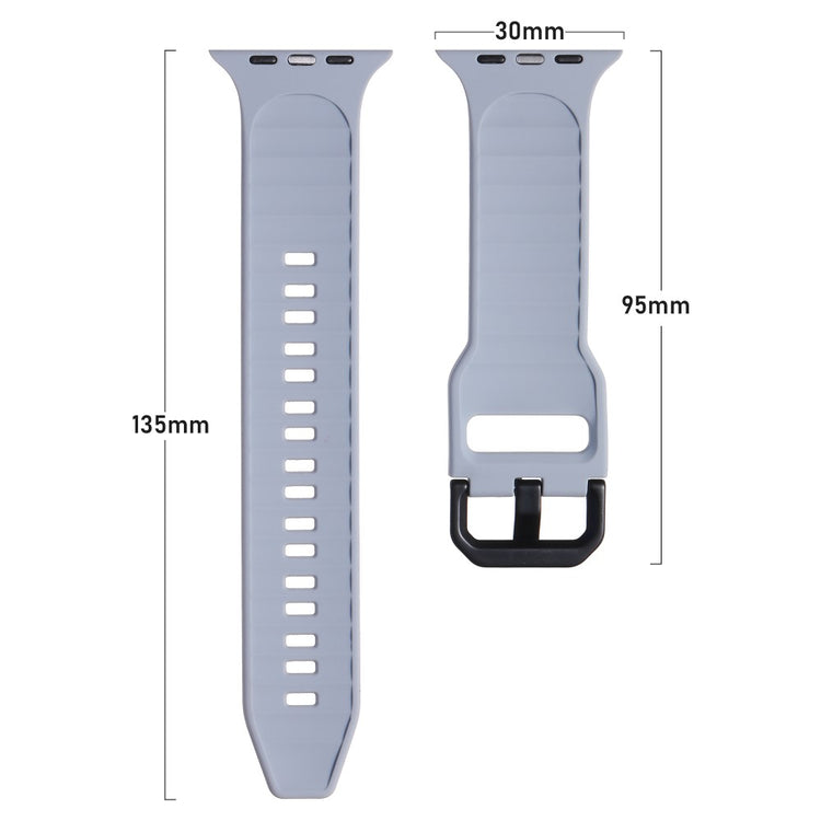 Glimrende Metal Og Silikone Universal Rem passer til Apple Smartwatch - Rød#serie_7