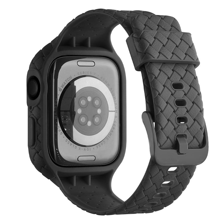 Metal Og Silikone Universal Rem passer til Apple Watch Series 8 (45mm) / Apple Watch Series 7 45mm - Sort#serie_5