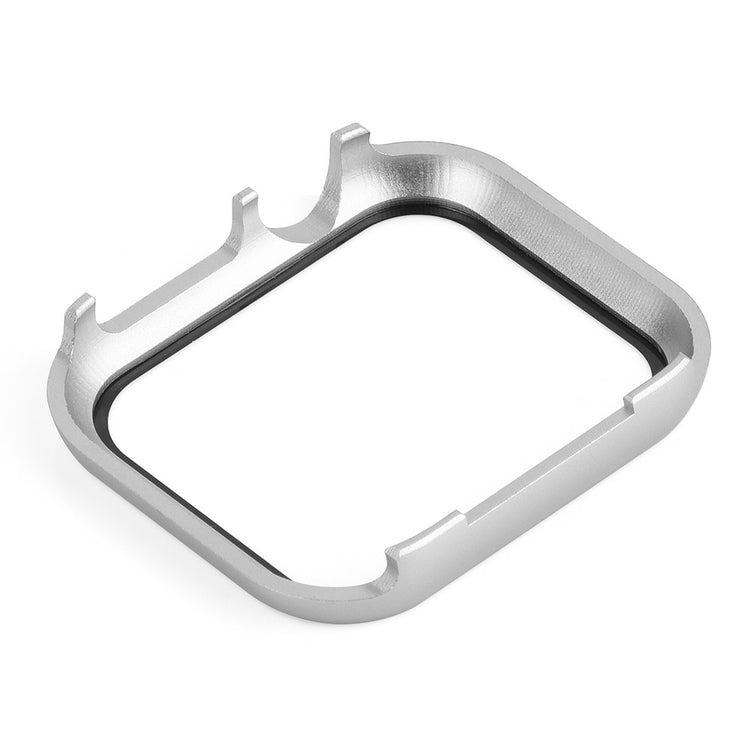 Mega Fed Universal Cover med Skærmbeskytter i Metal og Hærdet Glas passer til Apple Smartwatch - Sølv#serie_2
