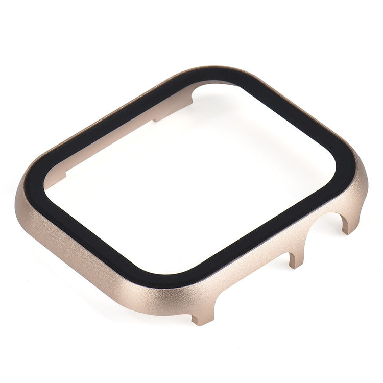 Mega Fed Universal Cover med Skærmbeskytter i Metal og Hærdet Glas passer til Apple Smartwatch - Guld#serie_3