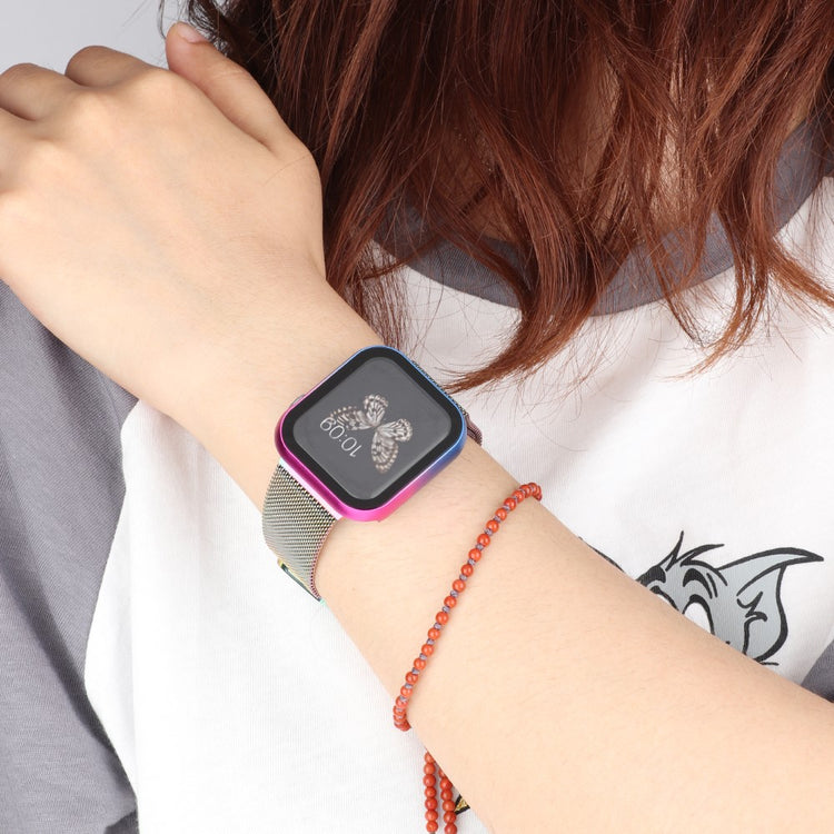 Mega Fed Universal Cover med Skærmbeskytter i Metal og Hærdet Glas passer til Apple Smartwatch - Flerfarvet#serie_6