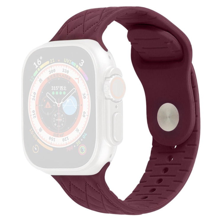 Apple Watch Series 9 45mm / Ultra 2 textured silicone strap - Wine Red#serie_13