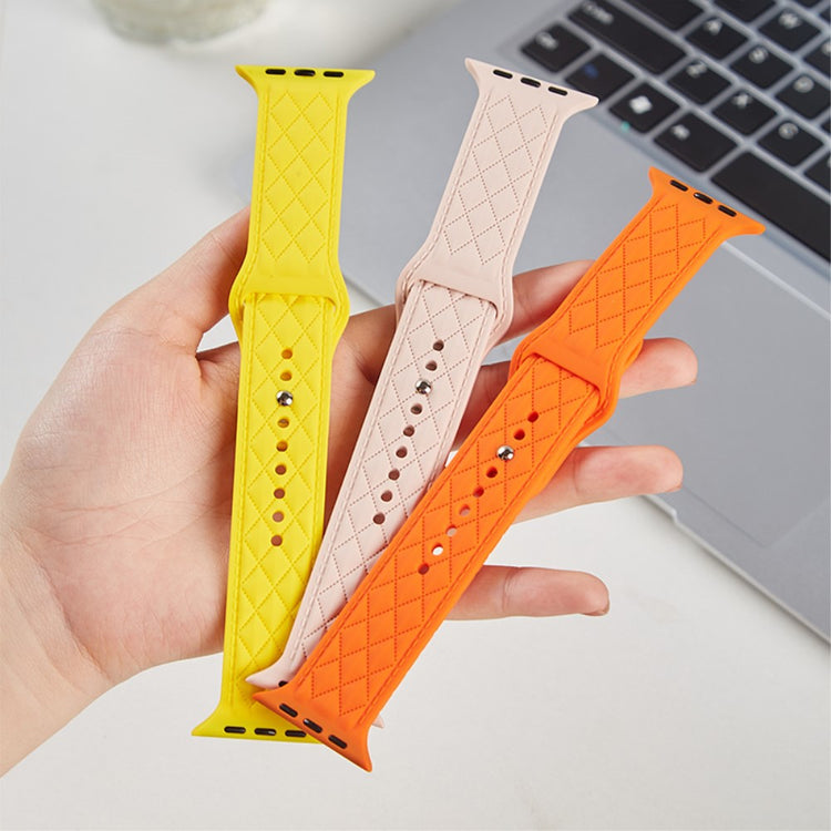 Apple Watch Series 9 45mm / Ultra 2 textured silicone strap - Orange#serie_2