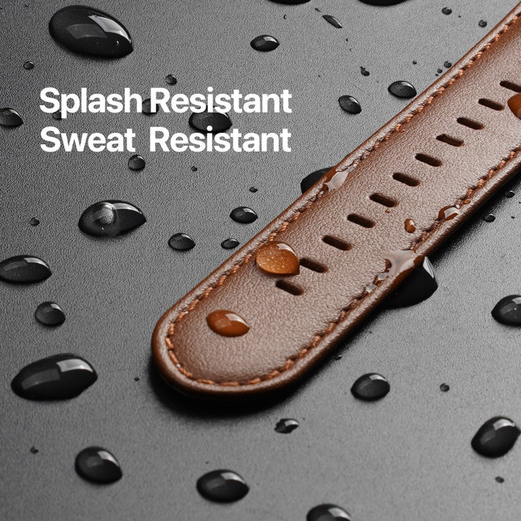 Holdbart Metal Og Kunstlæder Universal Rem passer til Apple Smartwatch - Brun#serie_3